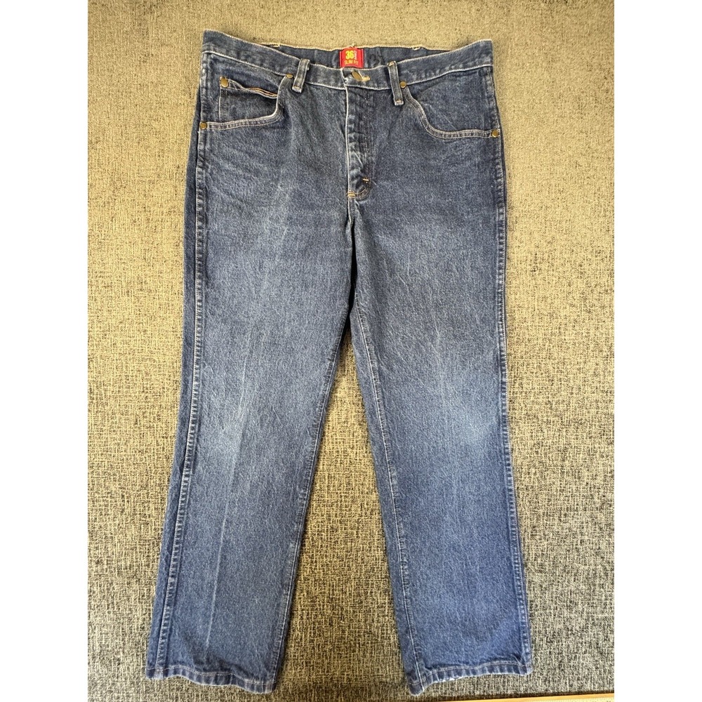 Wrangler Jeans Mens‎ 34x30 Blue Slim Fit 36MWZPD Western Cowboy Denim Pants